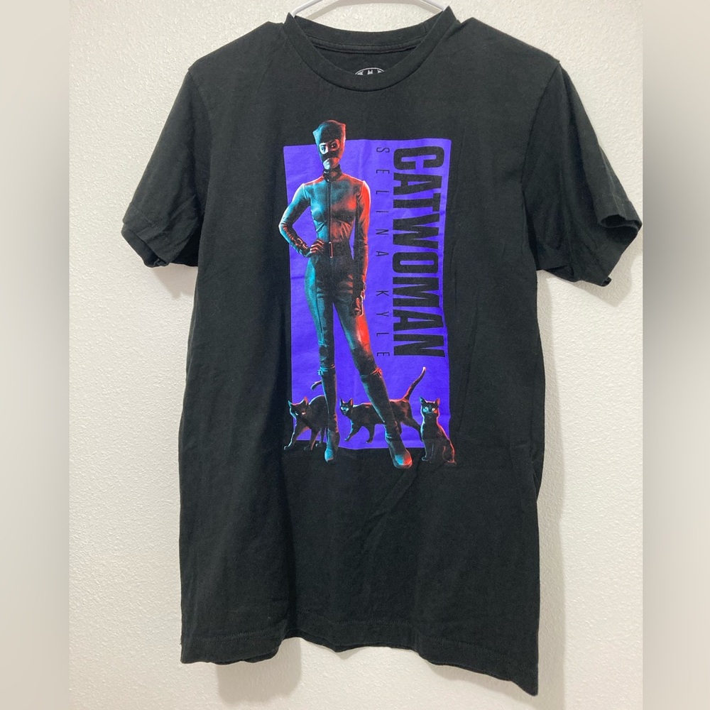 Batman Women Cat Woman Movie T Shirt Selina Kyle Cats large